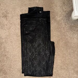 Black Snake Print Jeans
